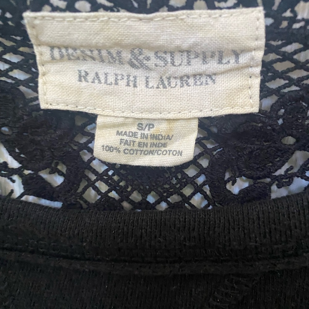Denim & Supply Ralph Lauren Black Graphic 3/4 Sleeved Sweatshirt - Picture 6 of 8